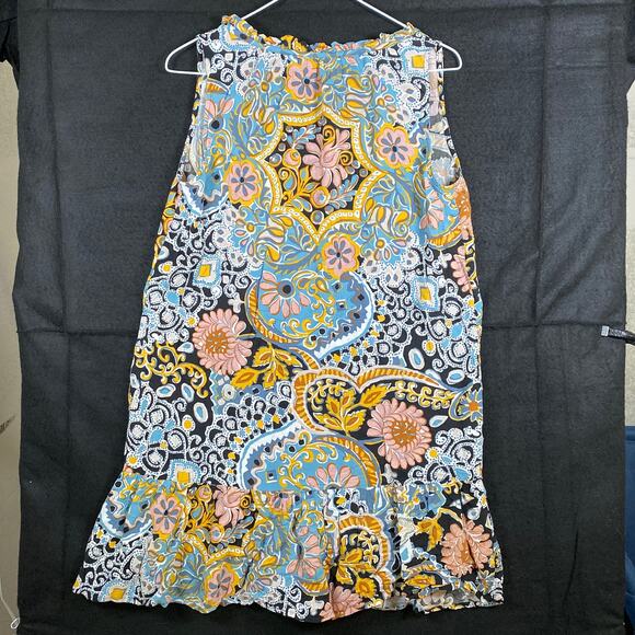 Ann Taylor LOFT Womens Dress Multicolored Abstract V Neck Sleeveless Stretch XS - Picture 8 of 10